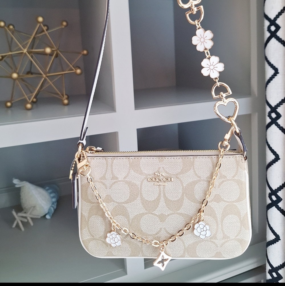 NWT!COACH NOLITA 19 IN BLOCKED SIGNATURE CANVAS C3308 + 2 extend chains - Picture 8 of 10